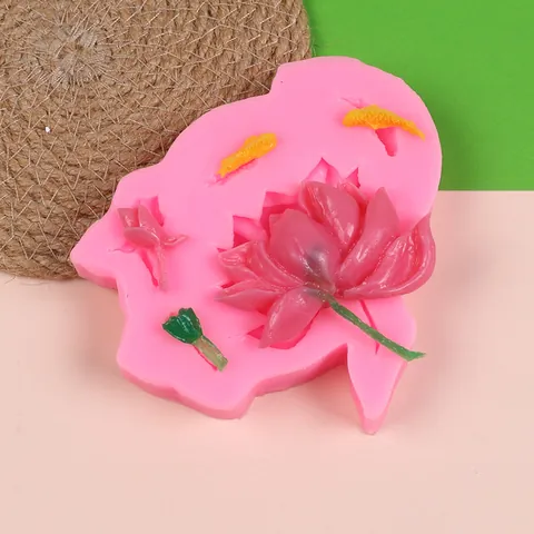 Chinese Style Lotus And Koi Fish Silicone Mold For DIY Fondant Chocolate Cake Decorating Handmade Candy Baking Tool