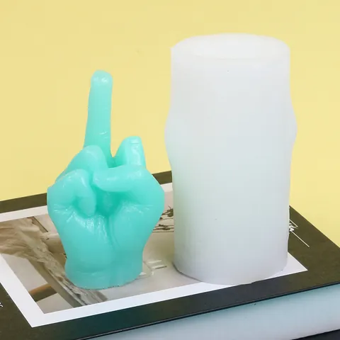 Moule en Silicone de Geste de Doigt d'honneur 3D DIY pour Fabrication de Bougie d'aromathérapie Pierre de Diffuseur Décoration Créative