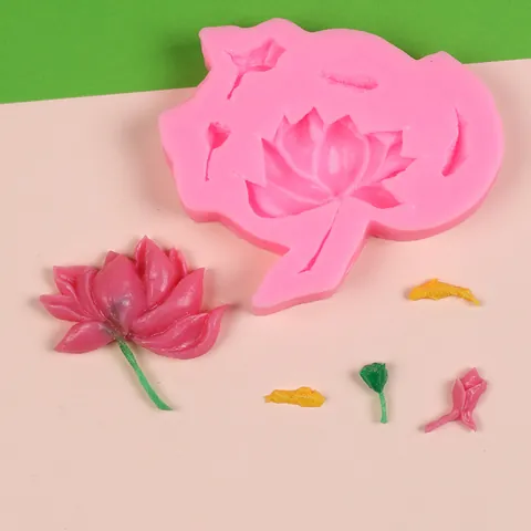 Chinese Style Lotus And Koi Fish Silicone Mold For DIY Fondant Chocolate Cake Decorating Handmade Candy Baking Tool