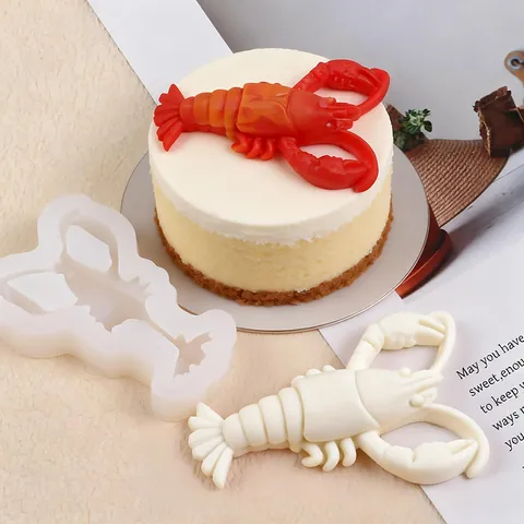 DIY 3D Simulation Lobster Silicone Mold For Mousse Cake Styling Dessert Baking Creative Hotel Dish Plating Creative Tool White