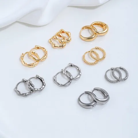 Titanium Steel Irregular Twisted Hoop Earrings Non-fading Gold Silver Plated Geometric Earring Accessories For Women Jewelry