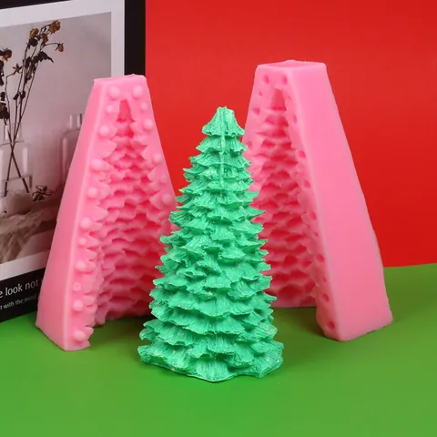 DIY Christmas Tree Cedar Shape Silicone Mold For Candle Making Plaster Ornament Home Decoration Festive Handcraft Supplies Tool