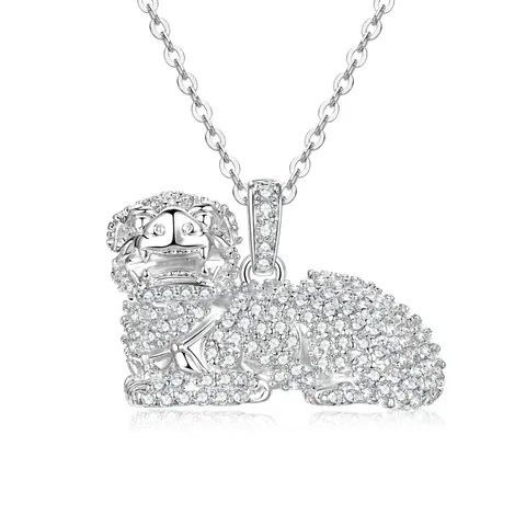 14K Gold Filled Pixiu Anhänger Halskette Für Damen Zirkonia Pavé Nationaler Stil Mythisches Tier Schlüsselbein Kette Schmuck