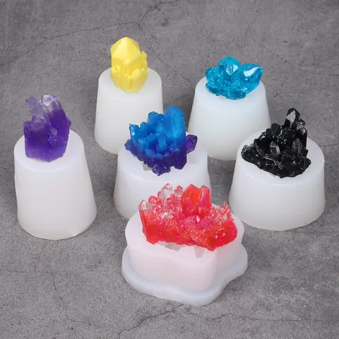 Moule en Silicone DIY Cluster de Cristal pour Coulée de Résine Pierre Géode Forme de Glaçon Moules en Silicone pour Décoration Artisanale