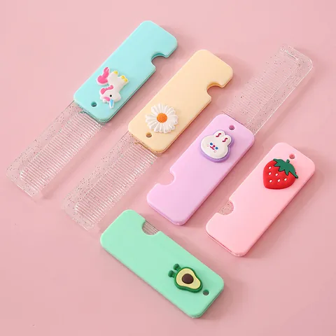Pettine per Capelli Pieghevole Portatile da Donna Cartone Animato 3D Motivo Frutta Animale Paillettes Glitter Mini Spazzola da Viaggio