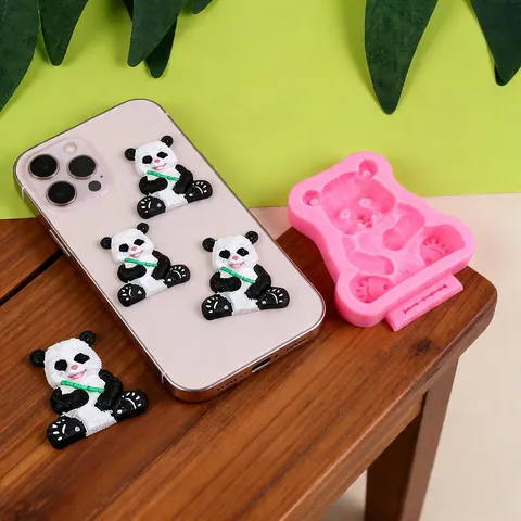 3D Cartoon Panda Silicone Mold For DIY Aromatherapy Candle Plaster Resin Casting Handmade Fridge Magnet Decorative Mold