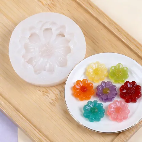 Daisy Blumenform Silikonform Für DIY Handgemachte Seife Kerze Harz Gips Backen Gelee Schokolade Kuchen Dekorationswerkzeug Transluzent Weiß