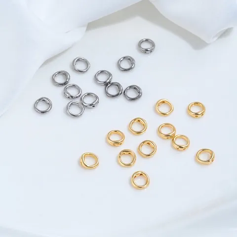 Titanium Stainless Steel Pig Nose Double Hole Connector Rings For DIY Jewelry Making Gold Silver Electroplated Geometric Rings Necklace Bracelet Accessories