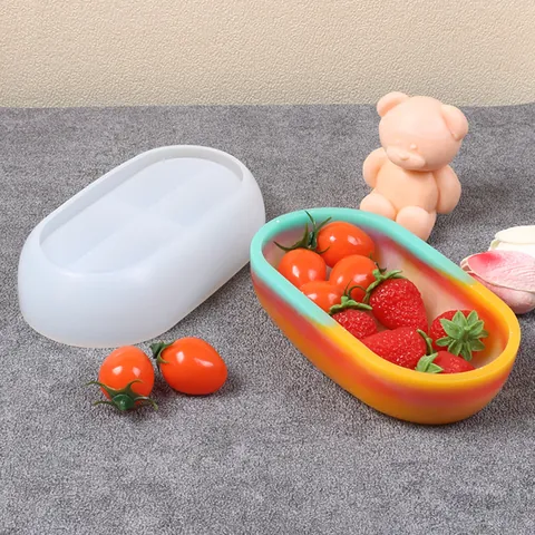 Stampo in Silicone a Forma di Barca Ovale per Fai da Te Tazza per Candela Profumata Fatta a Mano Strumenti di Colata in Resina