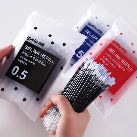 Recharges de Stylo à Encre Gel YUELU Écriture Fluide Pointe Balle et Pointe Aiguille pour Bureau École Étudiants Examens Fournitures de Papeterie
