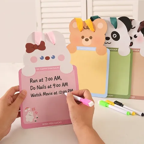 Cartoon Animal Double Sided Erasable Whiteboard For Kids Drawing Board Stationery Early Education Memo Writing Board Toy