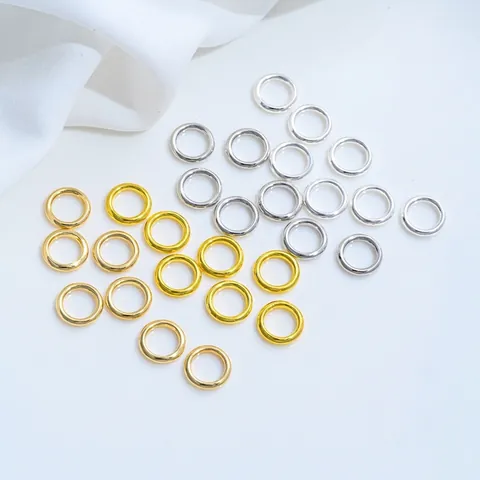 18K Gold Plated Brass Smooth Closed Jump Rings Round Connector Rings For DIY Necklace Bracelet Jewelry Making Accessories