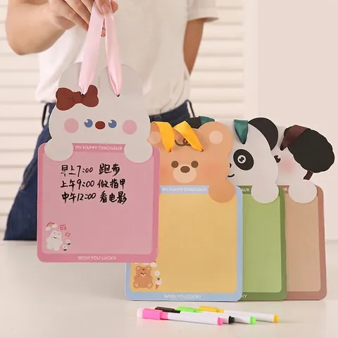 Cartoon Animal Double Sided Erasable Whiteboard For Kids Drawing Board Stationery Early Education Memo Writing Board Toy