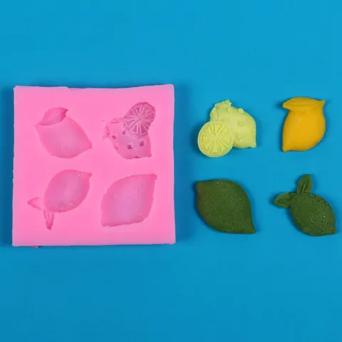 Molde de Silicona para Fondant de Fruta de Limón Rebanada de Limón Realista Decoración de Pasteles Herramientas para Hornear Bricolaje Dulces