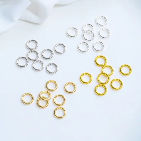 18K Gold Plated Brass Smooth Closed Jump Rings Round Connector Rings For DIY Necklace Bracelet Jewelry Making Accessories