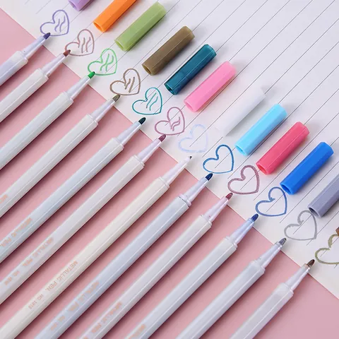 Rotulador Metálico Tinta de Base Agua Para Bricolaje Álbum Recortes Dibujo Pintura Herramientas Papelería En Papel Oscuro