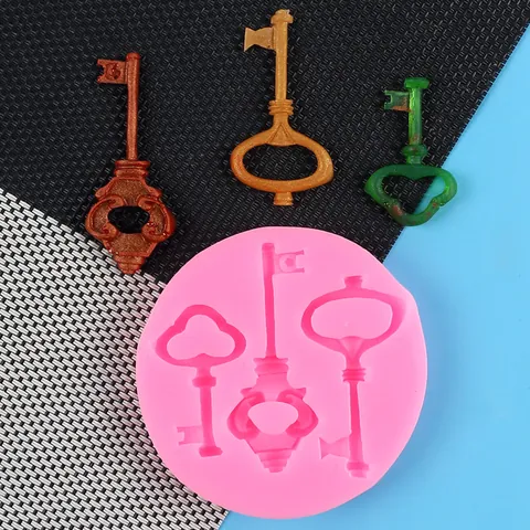 Vintage Schlüssel Silikonform Für Schokolade Fondant Kuchendekoration DIY Handgemachte Spiegel Epoxidharz Form Schmuckherstellung Werkzeug