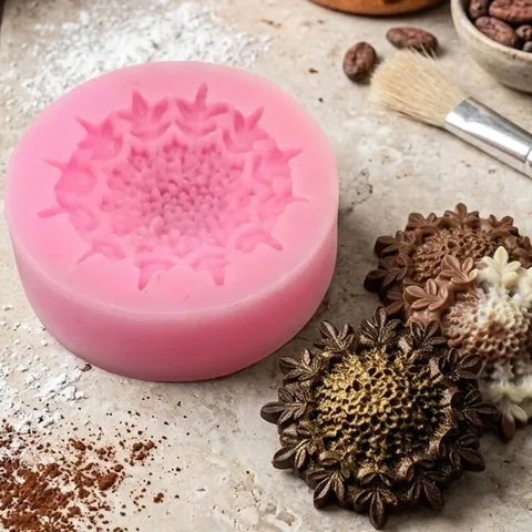 Moule en Silicone en Forme de Fleur 3D pour Gypse d'Aromathérapie Colle à Gouttes Moule à Chocolat Fondant Chrysanthème Rose