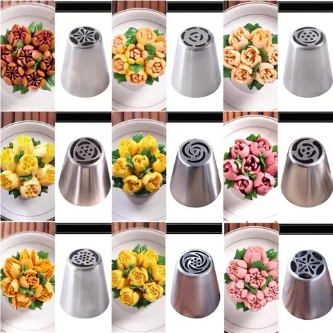 Russian Piping Tips 304 Stainless Steel Large Cake Decorating Tools For Rose Flower Bouquet Cream Icing Nozzles Baking Accessory