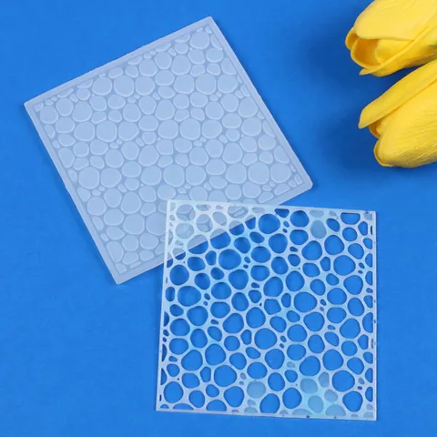 Ocean Water Ripple Silicone Mold Square Pebble Texture For Coaster Chocolate Fondant Cake Decoration Resin Craft Baking Tool