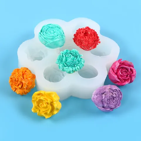 3D Flower Succulent Silicone Mold For DIY Aromatherapy Candle Chocolate Cake Decoration Rose Lotus Chrysanthemum Shape Molding Tool