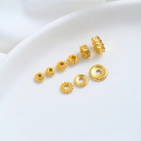 24K Verguld Messing Lotus Zes-Lettergrepige Mantra Afstandhouder Kralen Voor DIY Sieraden Maken Vintage Religieuze Stijl Boeddhistische Goud Accessoires