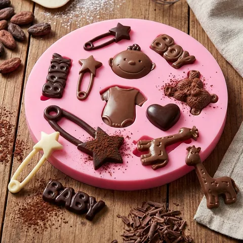 Baby Girl Silicone Mold 3D Fondant Chocolate Mold For Cake Decoration Baby Shower Birthday Party Sugarcraft DIY Baking Tool
