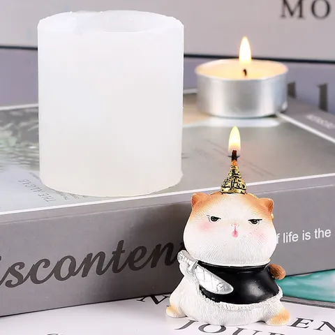 Stampo in Silicone Creativo a Forma di Gatto di Palazzo Stile Cinese Antico Stampo in Resina per Torta Mousse Candela Fatta a Mano Fai da Te