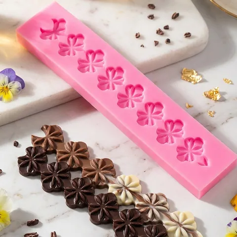 Moule en Silicone Fleur de Cerisier 3D pour Chocolat Fondant Bonbons DIY Décoration de Gâteaux Outils de Boulangerie Rose
