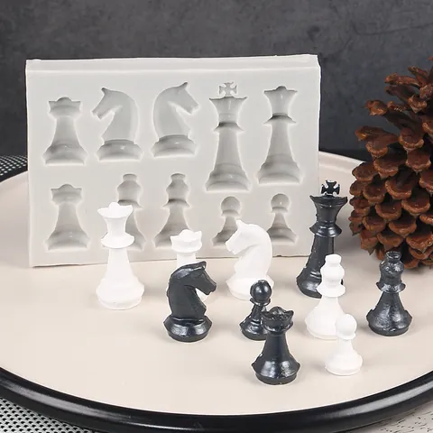 3D International Chess Silicone Mold For Resin Casting DIY Chocolate Fondant Cake Mold Candle Soap Gypsum Ornament Making Tool