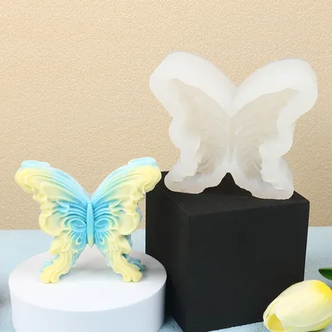 Molde De Silicona De Mariposa 3D Para Jabón Hecho A Mano DIY Vela De Aromaterapia Ornamento De Yeso Herramienta De Fundición De Resina Flexible Decoración Del Hogar