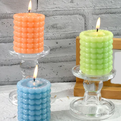 Stampo per Candele in Silicone Cilindrico con Texture a Cuore per Fai da Te Fatto a Mano Rilievo Decorazione Casa 60-1388