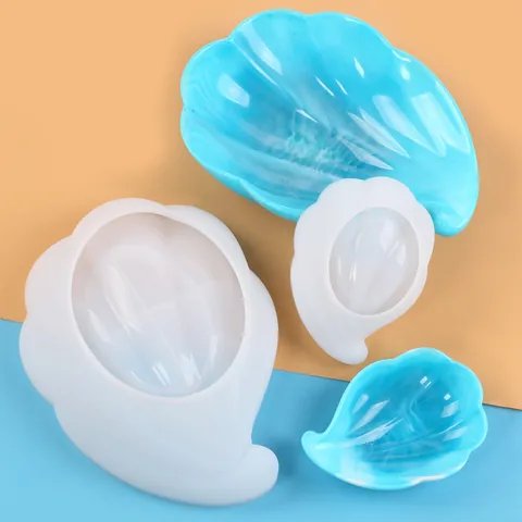 DIY Shell Rose Flower Silicone Mold For Resin Casting Tray Fruit Dish Candle Holder Jewelry Storage Trinket Plate Maker