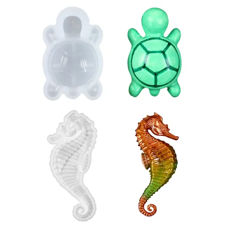 DIY Mini Seahorse Turtle Silicone Mold For Resin Casting Epoxy Candle Plaster Decoration Animal Shape Handmade Craft Supplies
