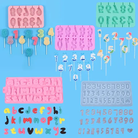Number Alphabet Block Shape Silicone Baking Mold For Cake Decoration Chocolate Lollipop DIY Birthday Sugarcraft Dessert Decor
