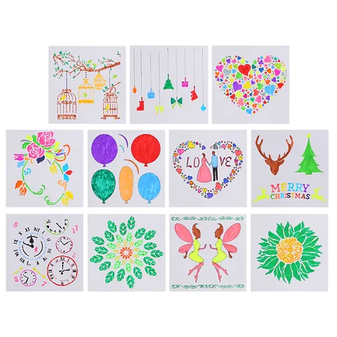 DIY Hollow Drawing Stencil Template Reusable Plastic Floral Geometric Patterns For Scrapbook Album Painting Art Craft Tool