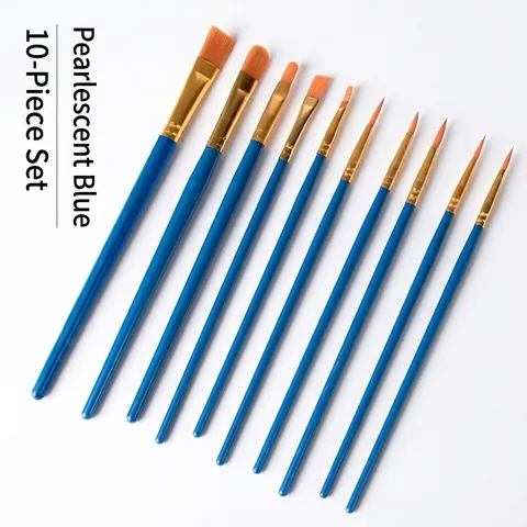 Professional Nylon Hair Paint Brushes For Watercolor Oil Acrylic Painting Plastic Handle Art Drawing Tool Kit In Assorted Colors