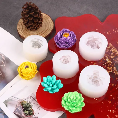 Stereoscopic Succulent Silicone Mold For Aromatherapy Candle Stone Casting DIY Handcrafted Soap Chocolate Fondant Cake Decorating Desktop Ornament