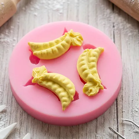 Stampo in Silicone Fai da Te a Forma di Verdura Per Decorazione Torte Fondente Pisello Fragola Zucca Melanzana Utensili da Forno Rosa