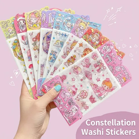 Niedliche Cartoon Sternzeichen Aufkleber Für Journaling DIY Dekorative Washi Papier Aufkleber Für Studenten Schreibwaren Schulbedarf