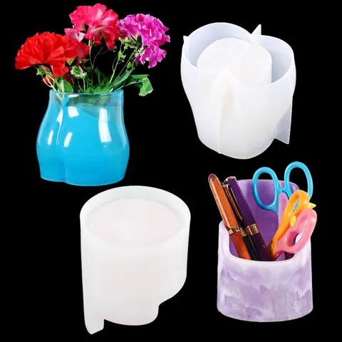 DIY Silicone Mold Human Body Butt Shape Resin Casting Mold For Creative Flower Pot Pen Holder Desktop Decoration Arts Crafts