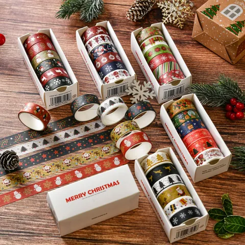 Weihnachten Washi Tape Set Kreative Cartoon DIY Scrapbooking Dekorative Klebeband Merry Christmas Tagebuch Aufkleber Für Geschenkverpackung Schreibwaren