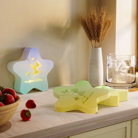 Molde de Silicona Hueco en Forma de Estrella para Portavelas DIY Artesanías de Resina Vela Aromática Ornamento Mariposa Hada