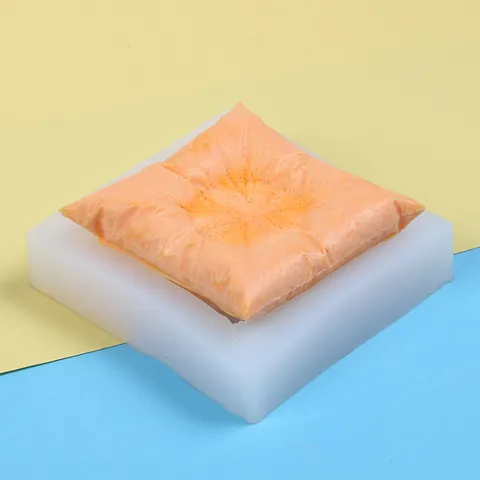 3D Square Pillow Silicone Mold For DIY Handmade Soap Aromatherapy Gypsum Resin Craft Baking Realistic Fabric Texture Squishy Tool