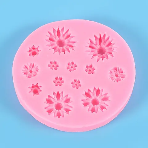 Silicone Flower Mold For Fondant Chocolate Daisy Sunflower Shape Cake Decorating Tools Aromatherapy Plaster Epoxy Resin Craft Baking Accessory