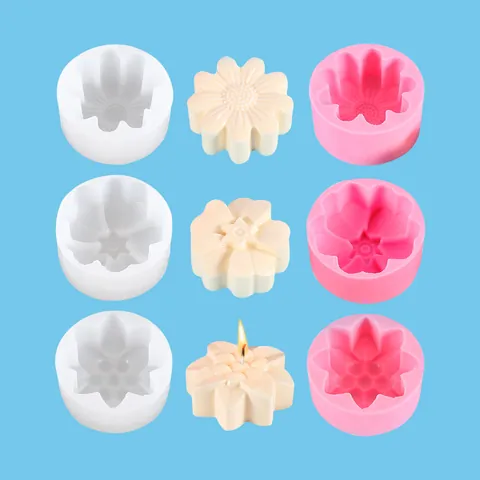 Chrysanthemum Sunflower Series DIY Silicone Mold For Aromatherapy Candle Soap Gypsum Resin Handmade Crafting Tool
