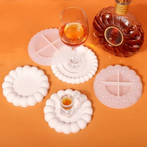 Moule en Silicone de Dessous de Verre à Bulles DIY Moule de Coulée en Résine Rond Carré pour Décor de Table Fait Main