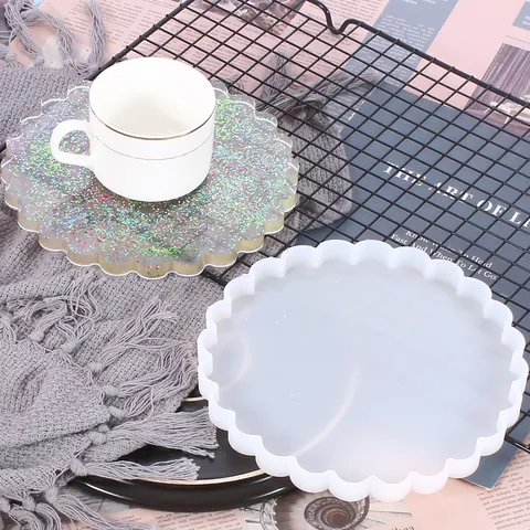 DIY Round Wavy Edge Silicone Mold For Chocolate Candle Aromatherapy Scalloped Cake Baking Tools Resin Coaster Handcraft Mold