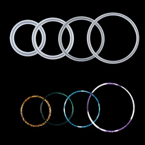 DIY Runde Silikonformen Epoxidharz Kreis Armband Armband Schlüsselbund Anhänger Herstellung Form Transparent Weißes Handwerkswerkzeug