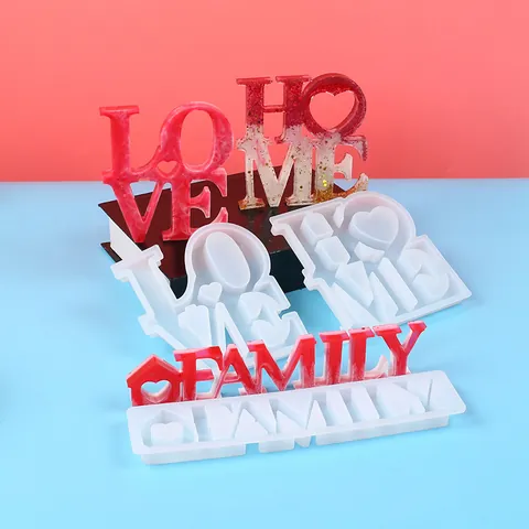 DIY Silicone Resin Molds English Letters LOVE HOME FAMILY Shape For Epoxy Resin Casting Craft Home Table Decor Ornament Making
